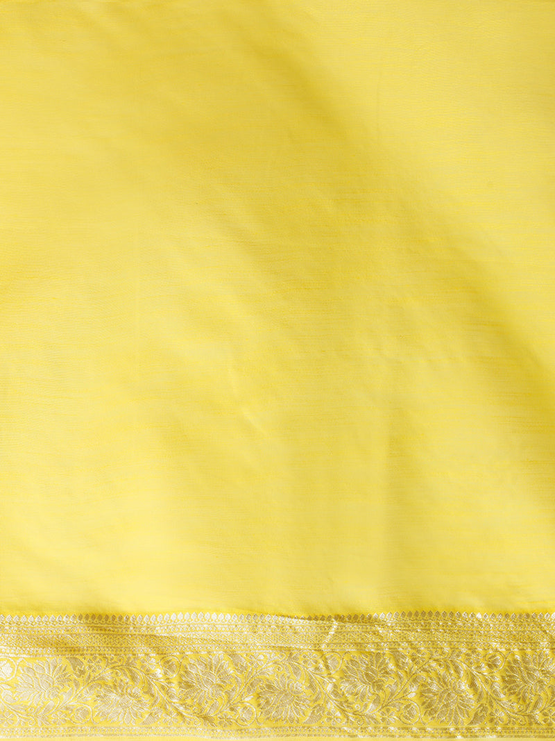 Sarha Woven Design Zari Chanderi Saree in Yellow