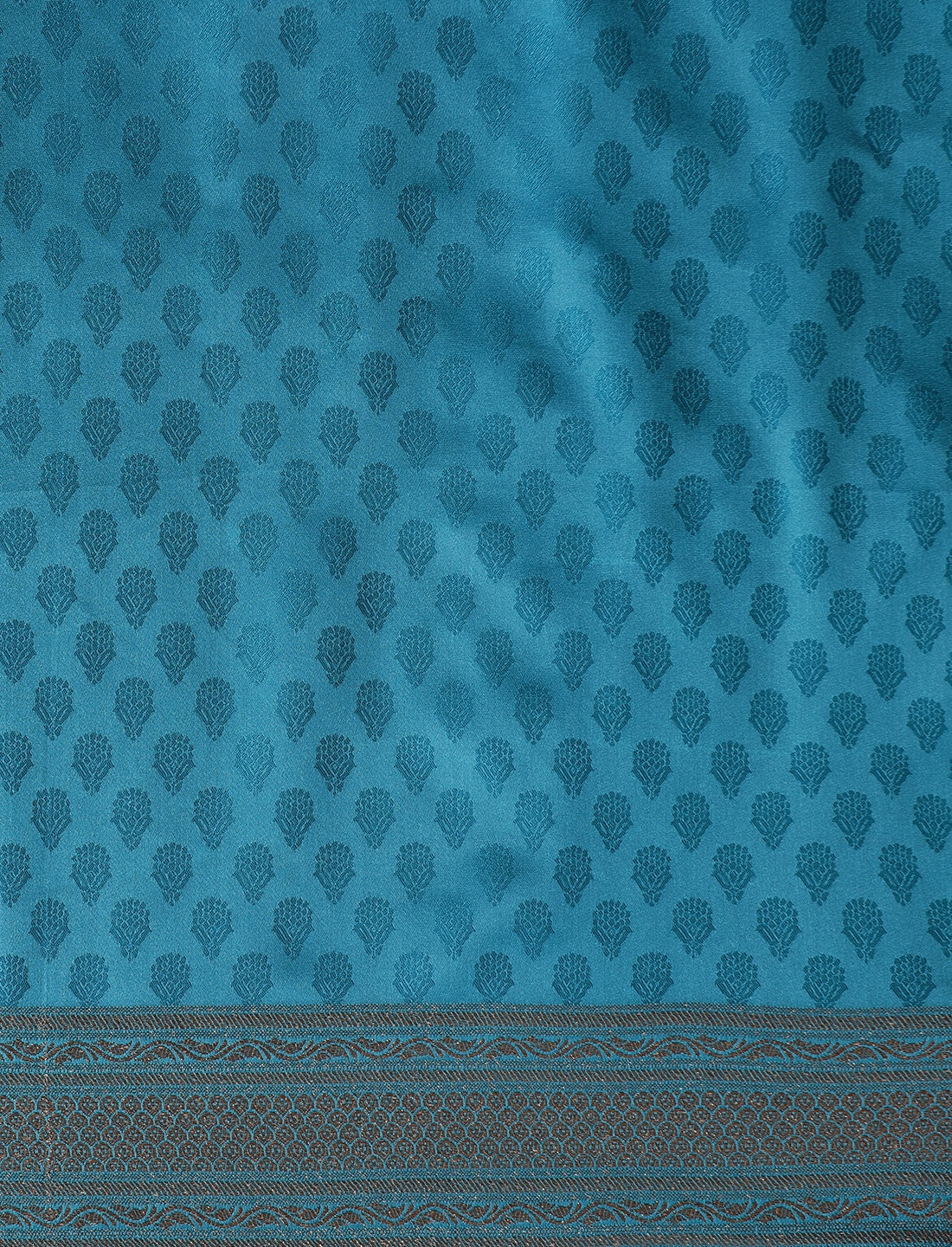 Ethnic Motifs Woven Design Zari Banarasi Saree With Blouse Piece in Blue