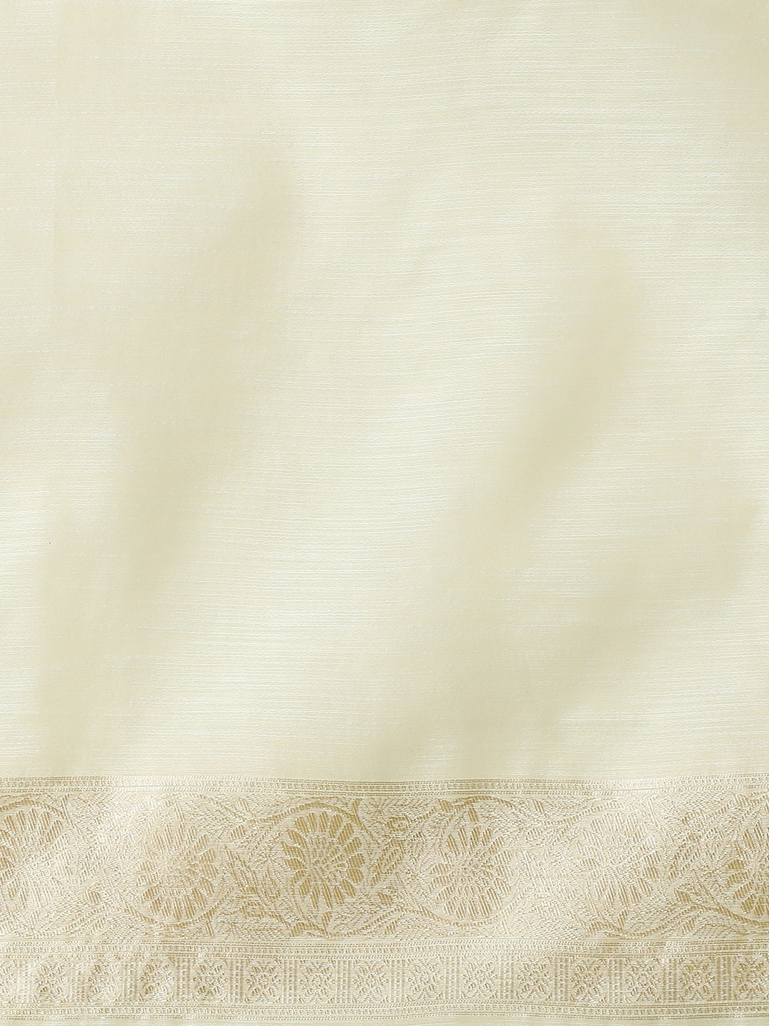 Woven Design Floral Chanderi Cotton Saree in Cream