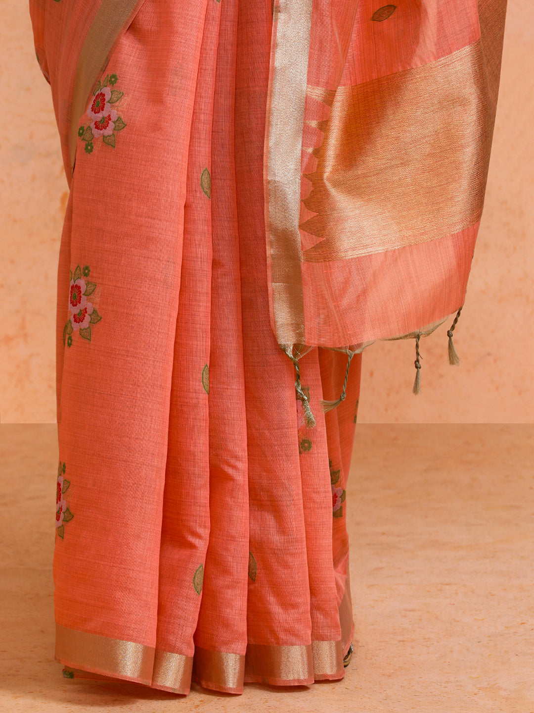 Shireen Cotton in Coral Orange