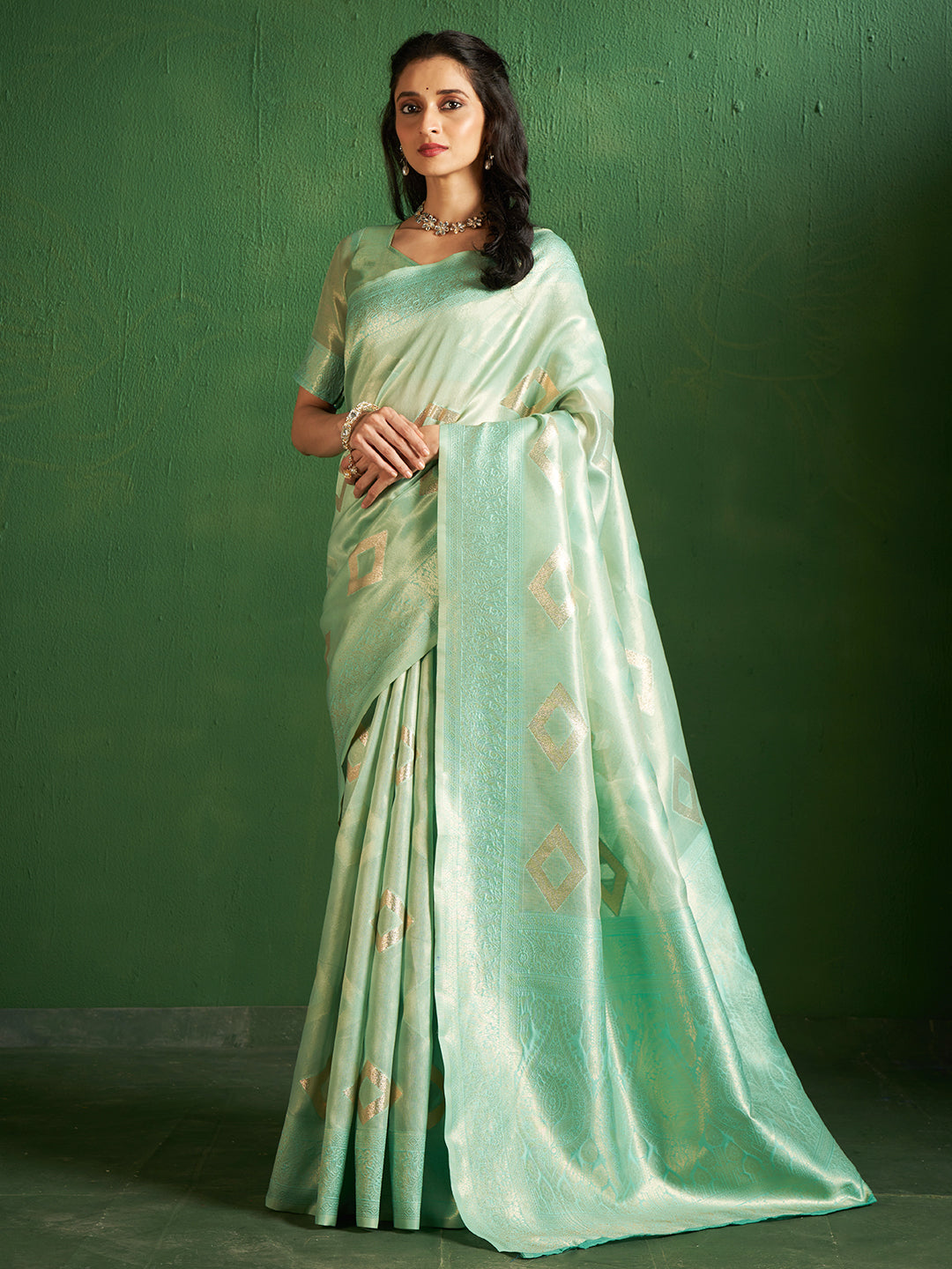 Kalki Silk in Sea Green