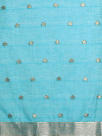 Floral Embellished Embroidered Chanderi Saree in peach
