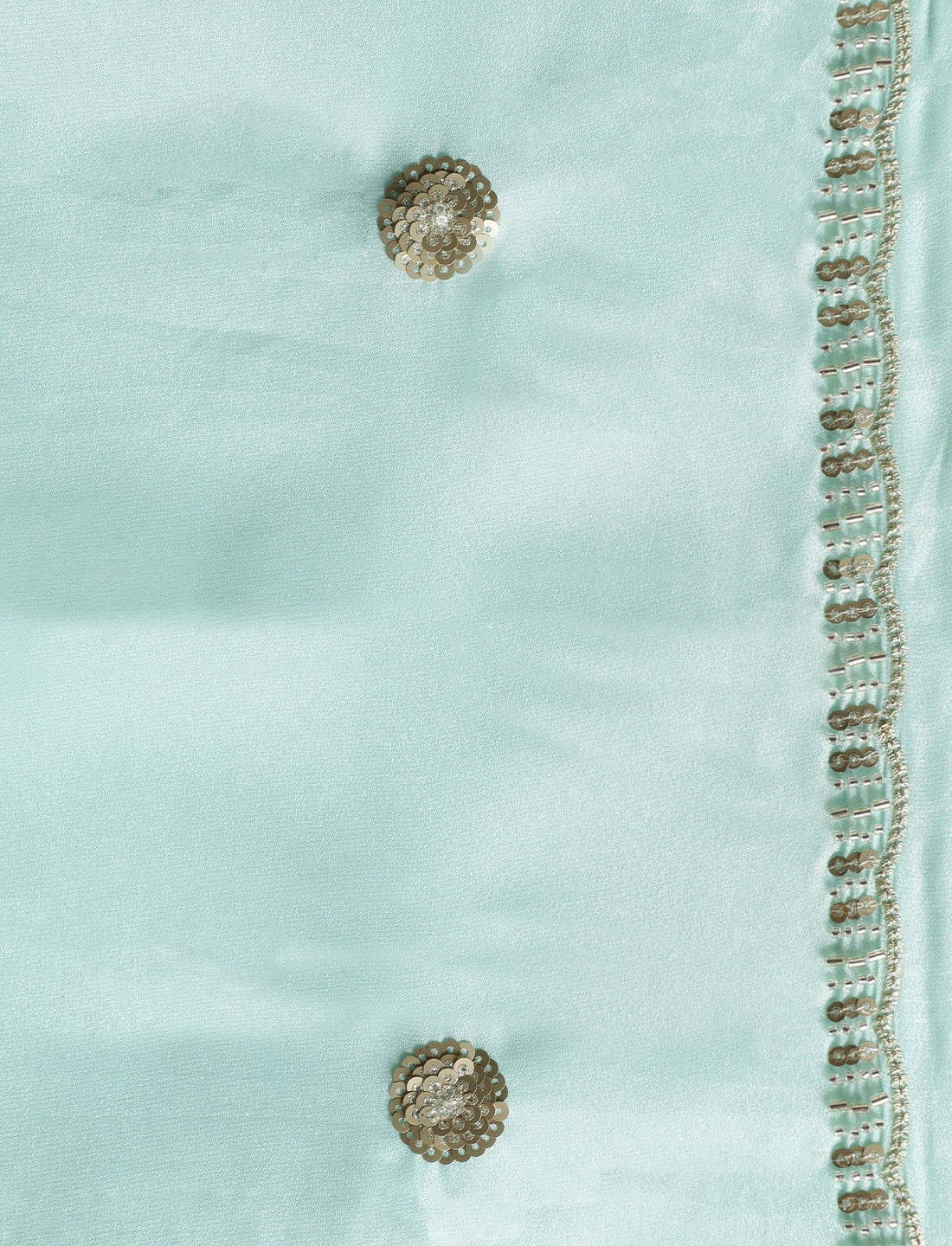 Floral Embroidered Beads and Stones Saree in Blue