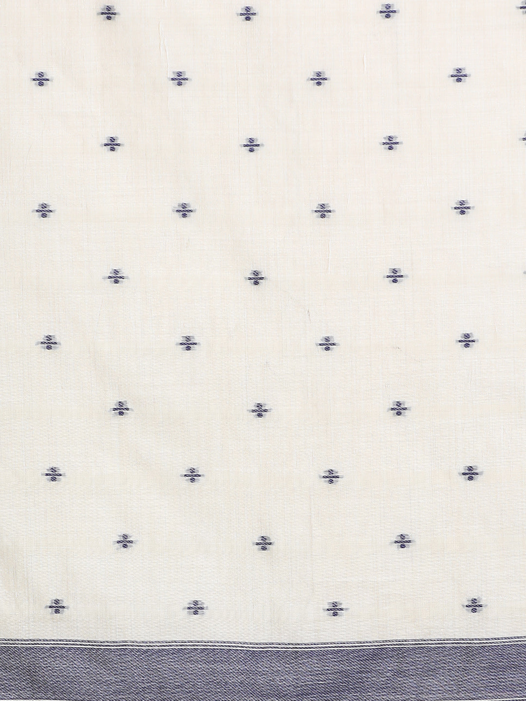 Floral Printed Chanderi Saree in grey