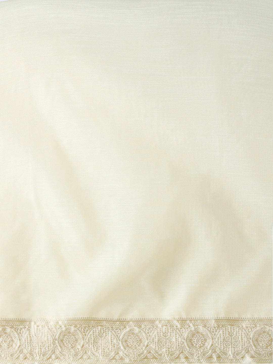 Woven Design Floral Chanderi Cotton Saree Cream