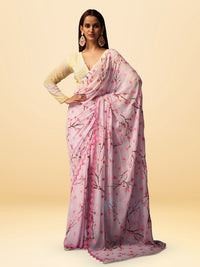 Basanti Bloom in Rose Pink with Floral Motifs