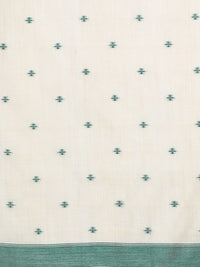 Floral Printed Chanderi Saree in green