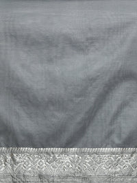 Woven Design Chanderi Cotton Saree inGrey