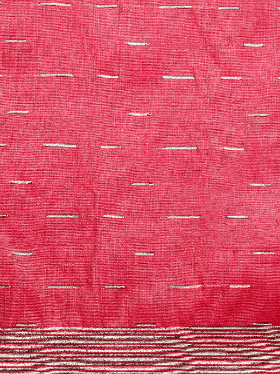 Woven Design Floral Muga Cotton Saree in Pink