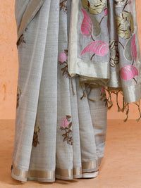 Leela Cotton in Beige with Light Pink Motifs