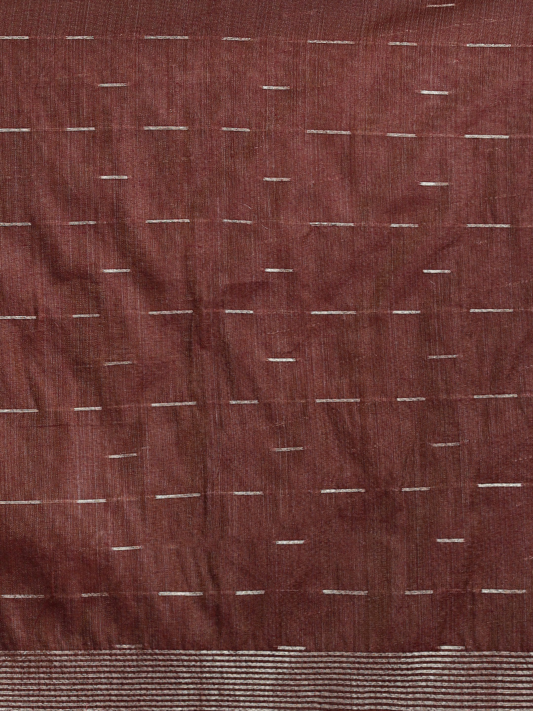 Woven Design Floral Muga Cotton Saree in Orange