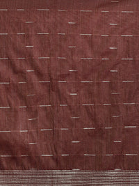 Woven Design Floral Muga Cotton Saree in Orange