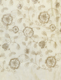 Embroidered Sequinned Georgette Saree in Cream