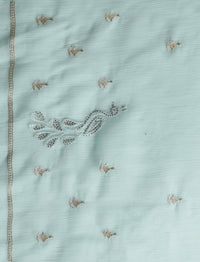 Woven Design Saree With Blouse in Blue