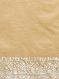 Woven Design Chanderi Cotton Saree in Beige