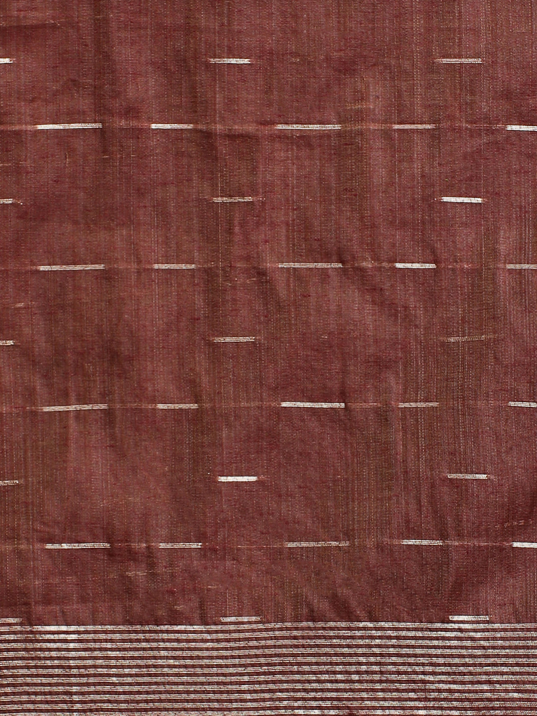 Woven Design Floral Muga Cotton Saree in Red