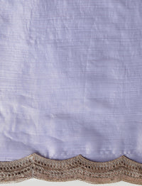 Embellished Saree With Unstitched Blouse in Lavender