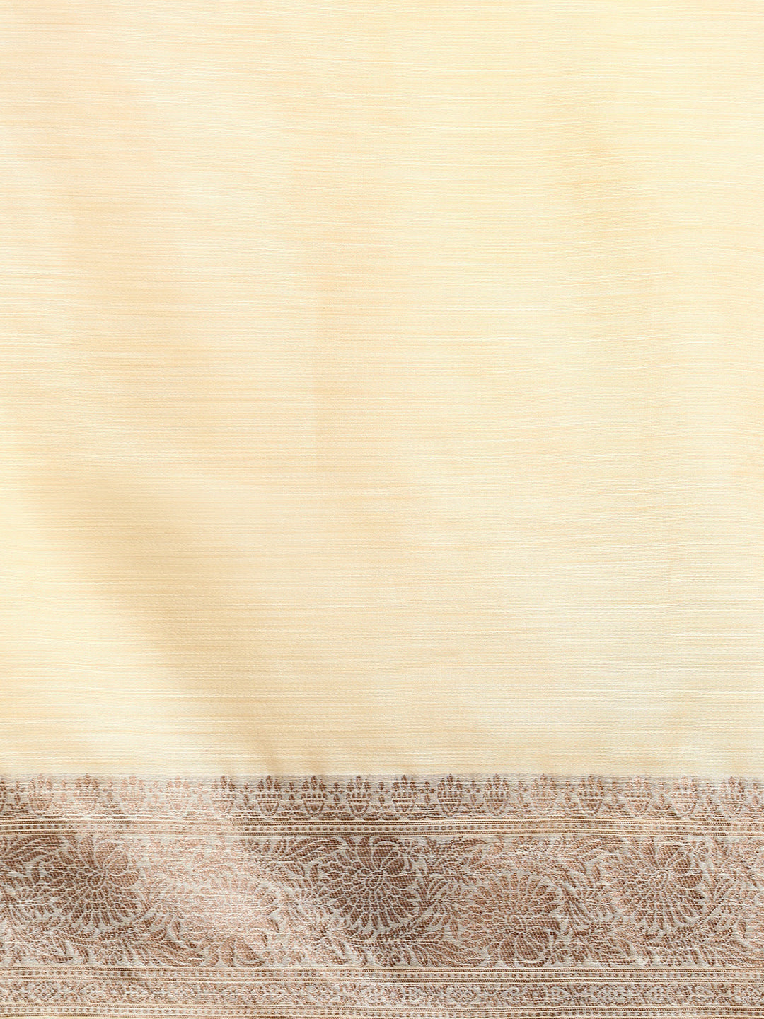 Woven Design Striped Bhagalpuri Saree in Cream