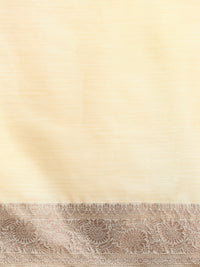 Woven Design Striped Bhagalpuri Saree in Cream
