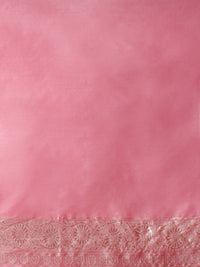 Woven Design Floral Chanderi Cotton Saree in Pink