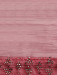 Woven Design Floral Motif Printed Saree With Blouse Piece in Pink