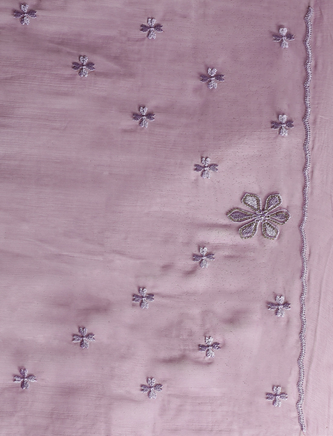 Embroidered Sarees With Unstitched Blouse in Purple