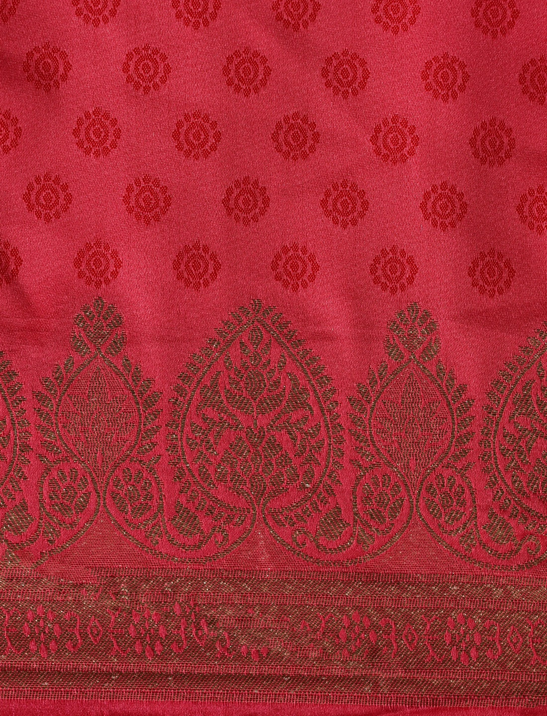 Ethnic Motif Woven Design Banarasi Saree in Pink
