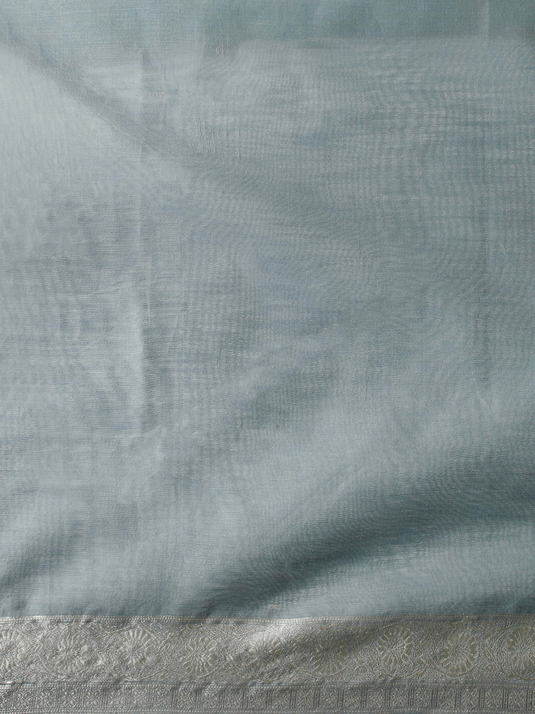 Woven Design Floral Chanderi Cotton Saree in Grey