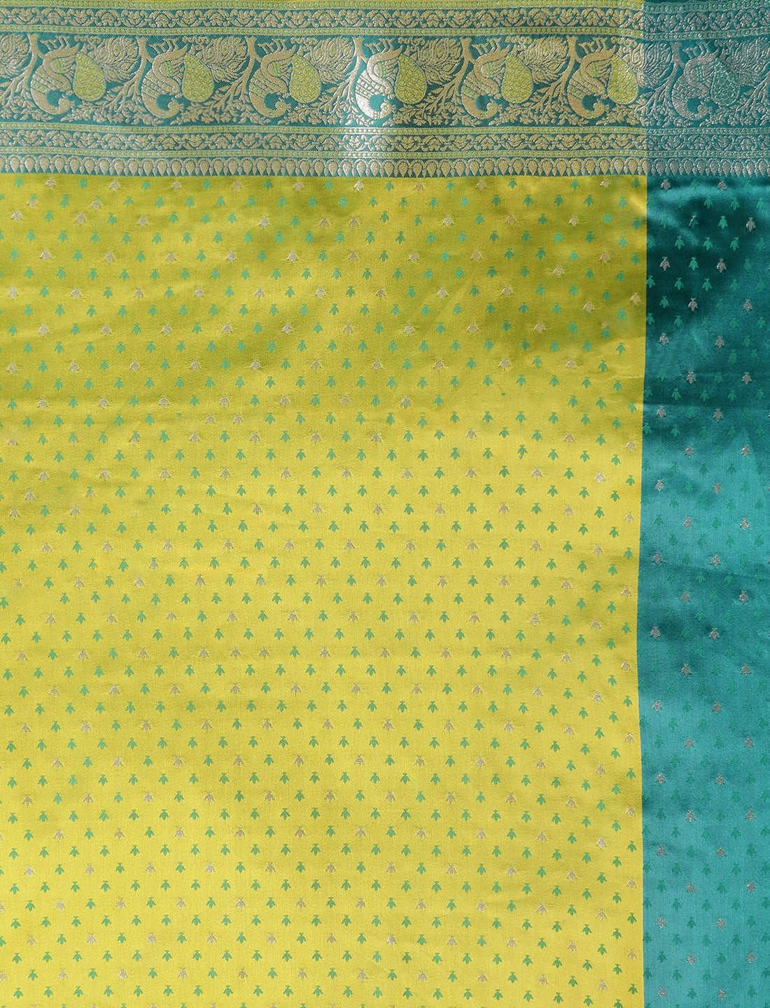 Woven Design Banarasi Saree With Unstitched Blouse in Light Green