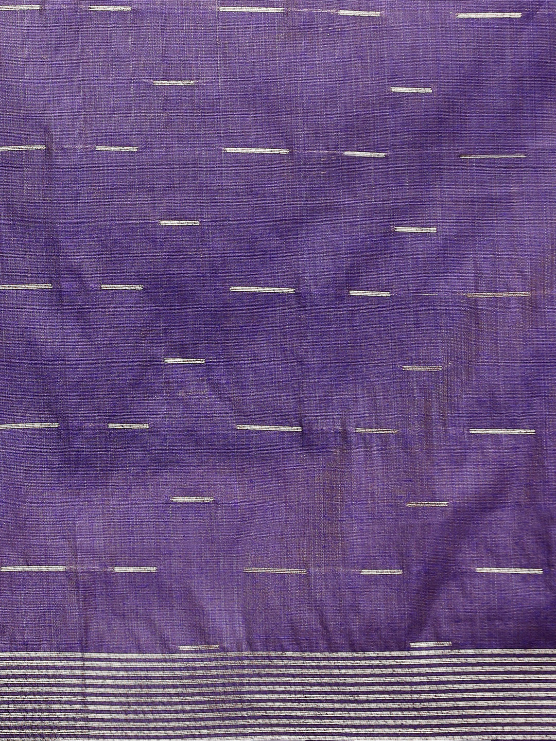 Woven Design Floral Muga Cotton Saree in Lavender