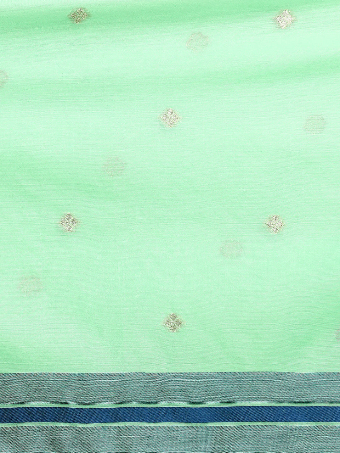 Woven Design Ethnic Motif Muga Cotton Saree in Green