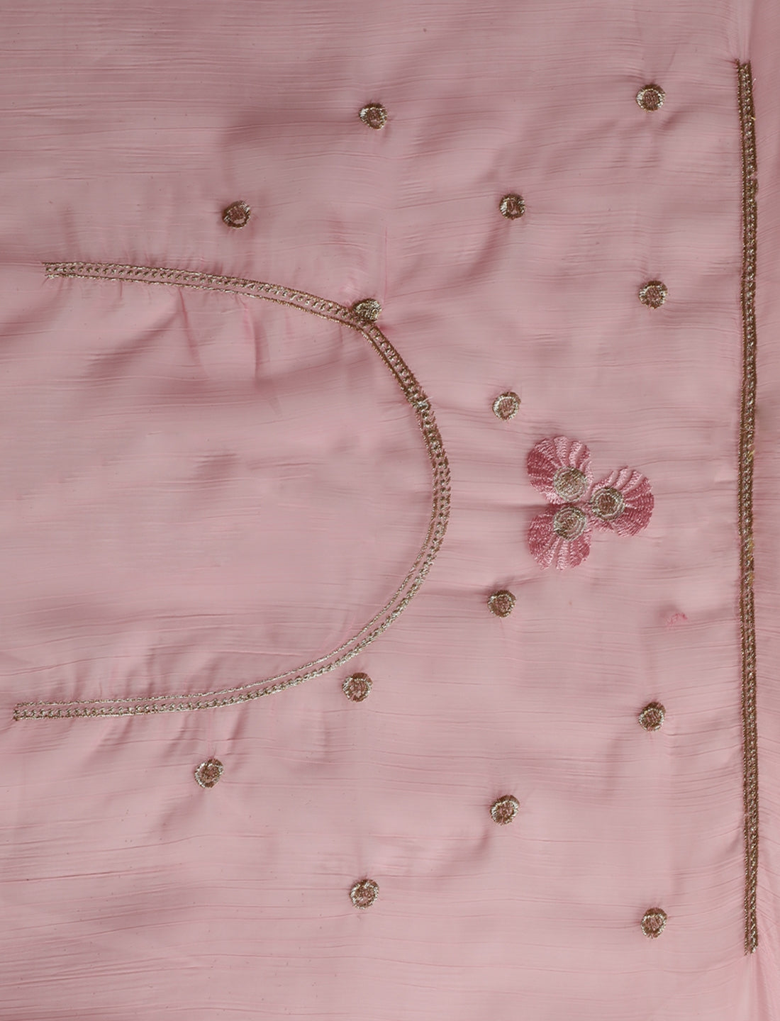 Solid Embroidered Zari Saree in Pink