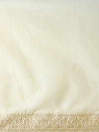 Woven Design Chanderi Cotton Saree in Cream