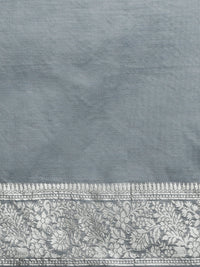 Woven Design Chanderi Cotton Saree in Grey