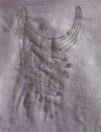 Embellished Saree With Unstitched Blouse in Purple