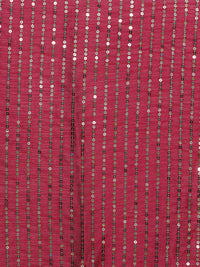 Women Sequinned Embellished Heavy Work Saree in red