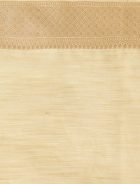 Geometric Woven Design Zari Muga Saree in Beige