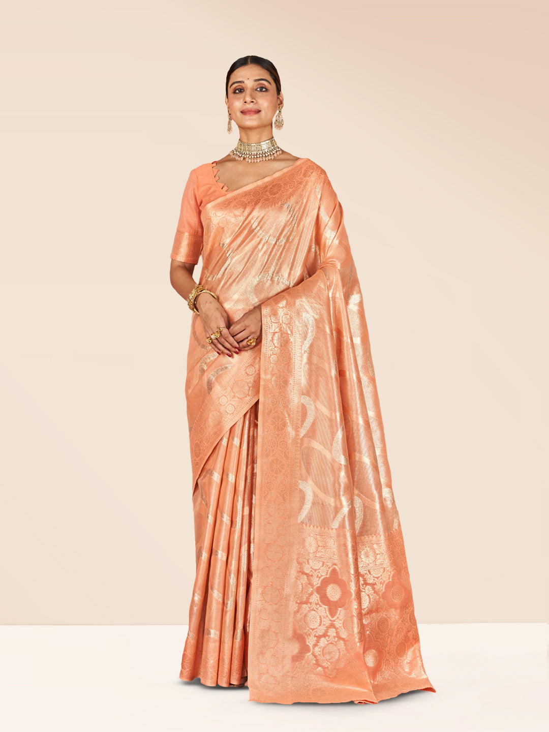 Etasha Silk In Orange