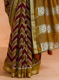 Sumitra Cotton in Maroon and Mustard