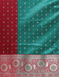 Ethnic Motifs Woven Design Banarasi Saree in Sea Green