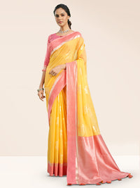 Rohini Cotton In Turmeric Yellow & Rose Pink