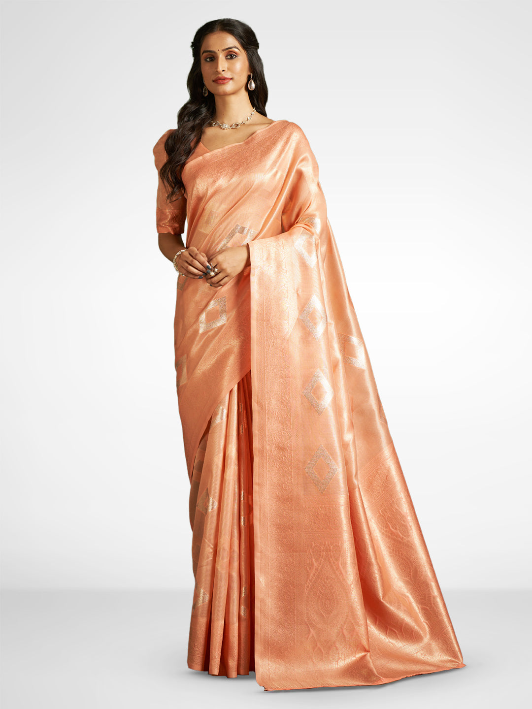 Kalki Silk in Peach