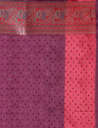 Woven Design Banarssi Saree With Unstitched Blouse in Purple