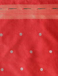 Floral Woven Design Zari Saree With Blouse Piece in Yellow and Orange