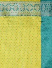 Woven Design Banarasi Saree With Unstitched Blouse in Light Green