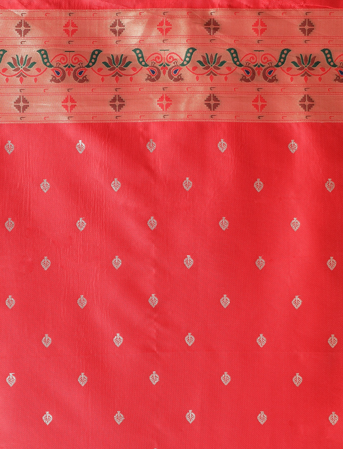 Ethnic Motifs Woven Design Paithani Sareee With Blouse Piece in Beige and Orange