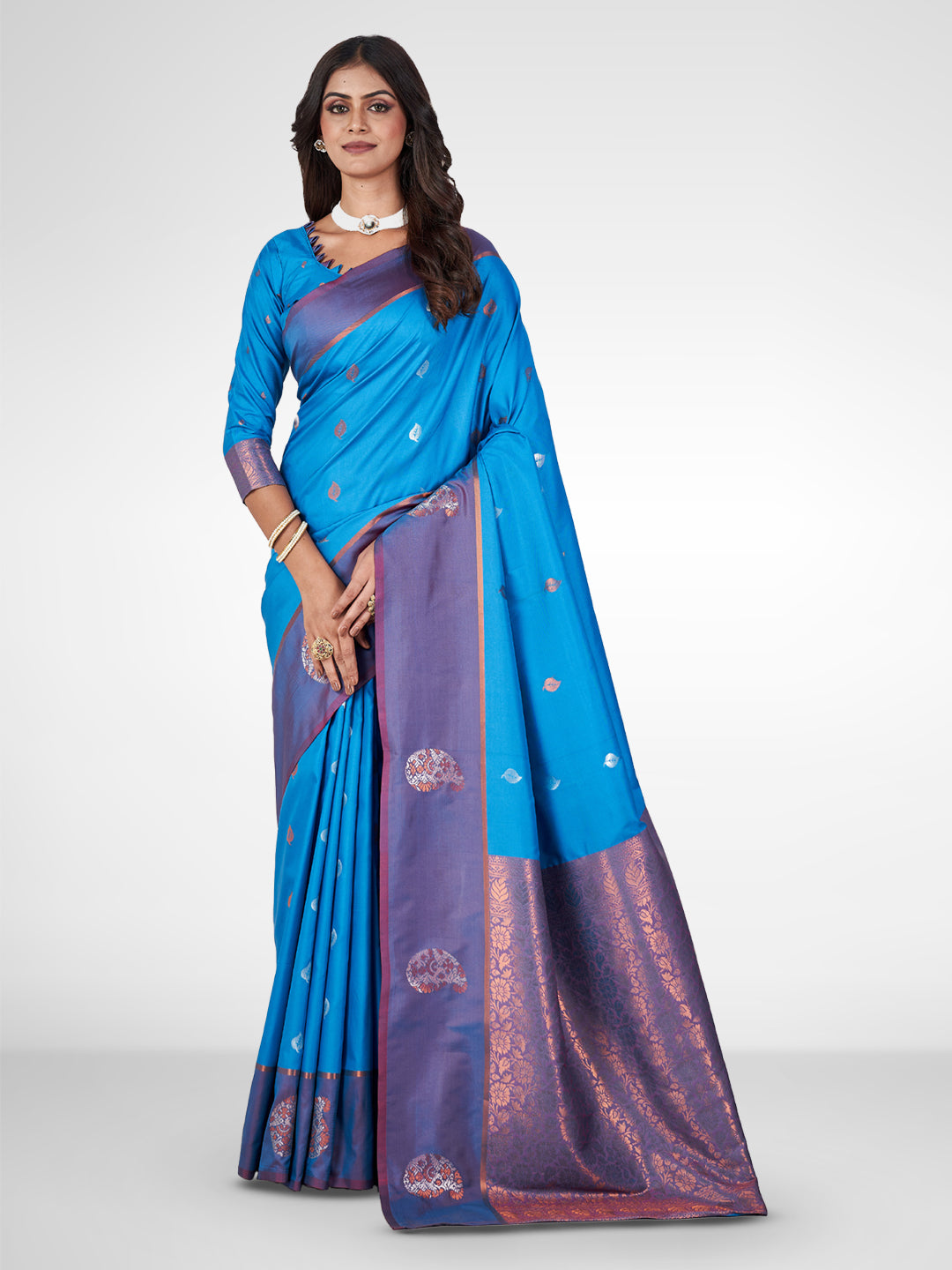 Jamuna Silk in Light Blue