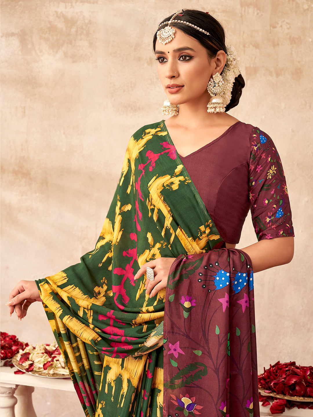 Anokhi Rani in Yellow Orche and Forest Green