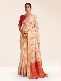 Vaanya Cotton in Rust Orange & Hot Pink