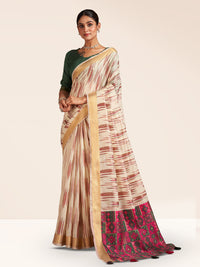 Vaanya Cotton In Rust Brown & Pink